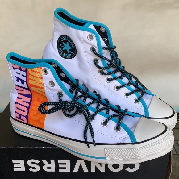 CONVERSE CTAS HI WHITE/GNARLY BLUE/WHITE MENS - Picture 6 of 15